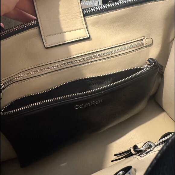Calvin Klein Black Leather Tote Satchel – Havana Tote Bag - Picture 5 of 6